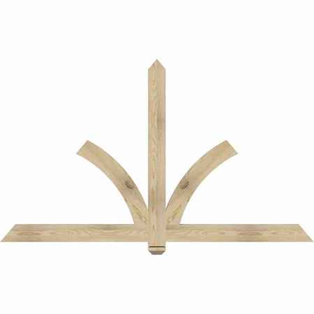 Ekena Millwork Redmond Rough Sawn Timber Gable Bracket, Douglas Fir, 72"W x 42"H x 2"D x 4"F, 14/12 Pitch GBW072X42X0204RED00RDF